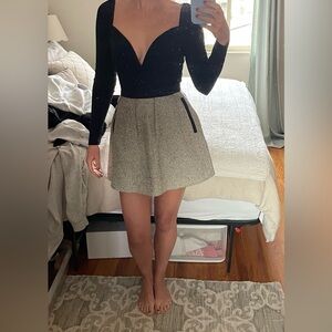 French Connection Black and Gray A-Line Skirt